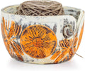 Nagina International Exquisite Premium Yarn Ball Storage Bowls | Hand Painted Lovely Decor Yet Functional Yarn Dispenser (Large (7 x 4 x 7 Inches), Almond Brown)
