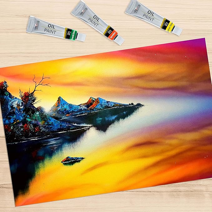 U.S. Art Supply Professional Oil Paint Set - 24 Vibrant Colors in 12ml Tubes for Canvas, Wood & Art Surfaces - Oil Based Paint for Artists, Adults & Students