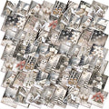 100 Pcs 5 x 5 Inch Beige Winter Quilting Fabric Neutral Christmas Fat Squares Patchwork Strips Snowman Nutcracker Reindeer Precut Fabric Bundles for Xmas Handmade DIY Craft Sewing Material