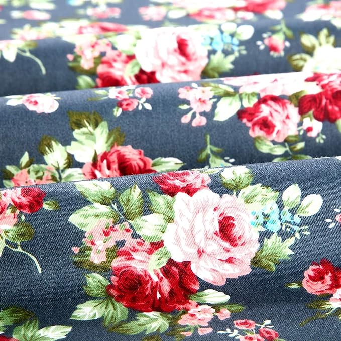 Layer Cake Fabric for Quilting 10 inch; Layer Cakes 10 inch Squares for Quilting; 42 10x10 inch Retro Floral Print Precut Cotton Fabric Squares Bundles for Sewing, Quilting, and DIY Crafts