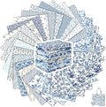 Tatuo 30 Pcs 10 x 10 Inches Blue and White Floral Cotton Fabric Quilting Bundle Squares Patchwork Floral Fabric Sewing Quilting Bundles Assorted Pattern Cloth for DIY Scrapbook Craft Making