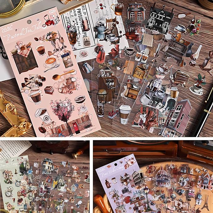 563 Pcs/36 Sheets Stickers for Scrapbooking,Sticker for Journaling Scrapbooking Stickers for Scrapbooking Art Journal Bullet Journal Accessories