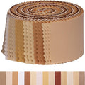 Solid Jelly Roll Fabric for Quilting 42 Strip 2.5" x 44", Cotton Fabric Strips Jelly Rolls for Quilting, Rug, Blanket, Quilt, and Crafts - Brown White Coffee Khaki Cream Ivory Natural