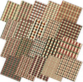 60 Pcs 10 x 10 Inch Vintage Christmas Quilting Fabric Plaid Homespun Fat Squares Patchwork Red Buffalo Plaid Precut Fabric Bundles for Xmas Winter Fall Quilting Crafting DIY Craft Sewing