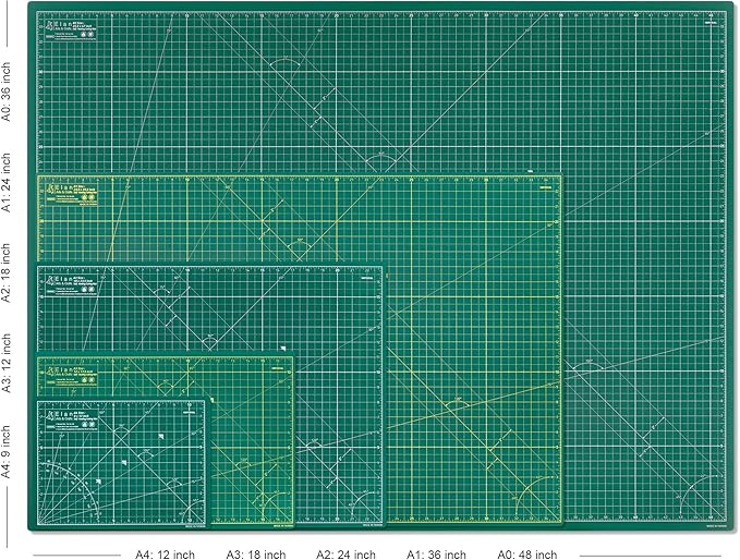 Elan Cutting Mat 36x72 Green, Extra Large Self Healing Cutting Mat 36 x 72 Inch, 5-Ply Craft Board Green, Hobby Board for Sewing and Quilting