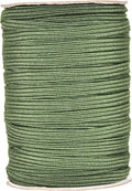 Mandala Crafts 6mm 50 Yds Roll of Olive Green Elastic Bands for Sewing - 1/4 Flat Elastics Cord - 1 4 Inch Braided Stretch Straps for Crafting