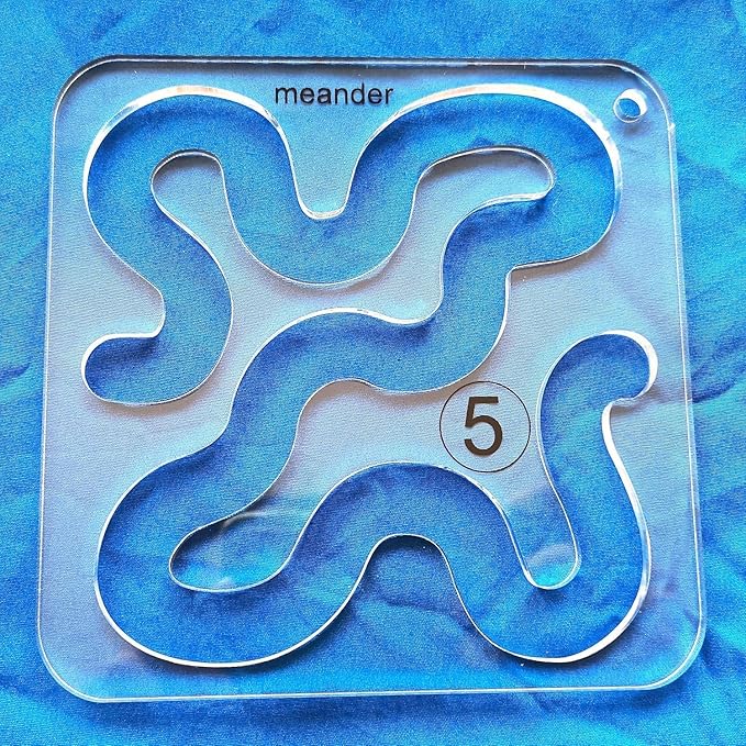 Free Motion Quilting Template Q5 Series for Domestic Sewing Machine Rulers (Meander)
