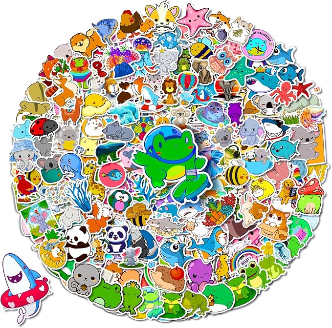 Arme 400Pcs Animal Stickers Pack, Cute Animal Stickers Waterproof, Pet Stickers for Toddlers Kids Teens Girls Boys, Colorful Vinyl Stickers for Water Bottles Computer Skateboad Phone Notebooks