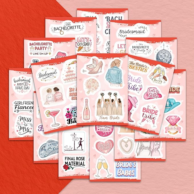 100Pcs Bachelorette Stickers for Scrapbooking, Bride Stickers for Water Bottle - Bachelorette Party Supplies - Gift for Women & Men
