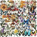 50Pcs Vintage Mushroom, Flower, Butterfly Stickers, Aesthetic Waterproof Stickers Packs for Journal, Scrapbooking, Photo Album, Laptop, Kindle, PET Transparent Decals