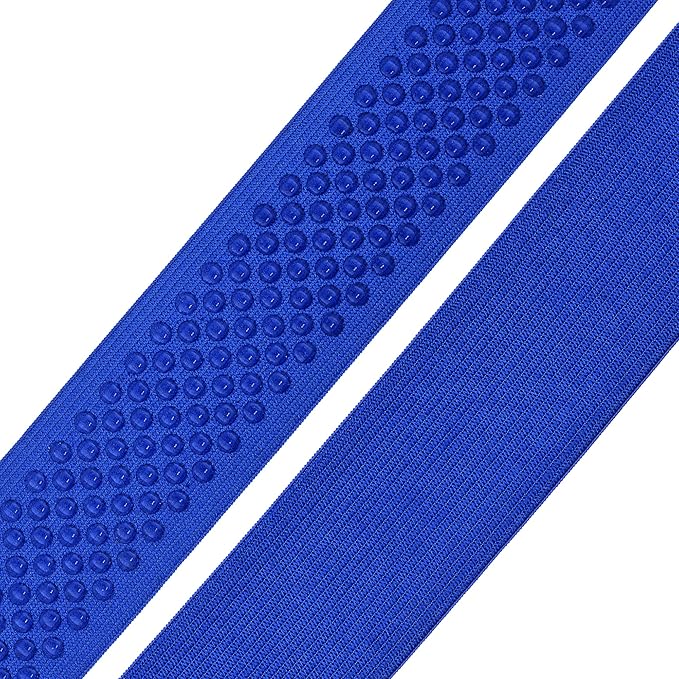 Mandala Crafts 2 Inch Elastic Silicone Gripper Tape for Clothing - 5 Yds Dotted Non Slip Elastic Band for Sewing - Royal Blue Silicone Flat Fabric Stretchy Ribbon Straps