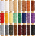 JANYUN 792 Yards 24 Colors Leather Sewing Waxed Flat Cord Thread for Leather Craft DIY Supplies,Each of 33 Yards