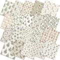 60 Pcs 10 x 10 Inch Boho Christmas Quilting Fabric Woodland Christmas Fat Squares Patchwork Precut Neutral Beige Fabric Bundles for Xmas Winter Quilting Crafting DIY Craft Sewing