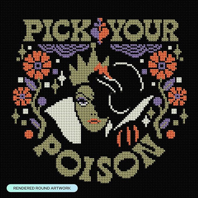 DIAMOND ART CLUB Pick Your Poison Diamond Painting Kit, Fun DIY Crafts for Adults, Round Diamond Art Canvas, 13" x 13"