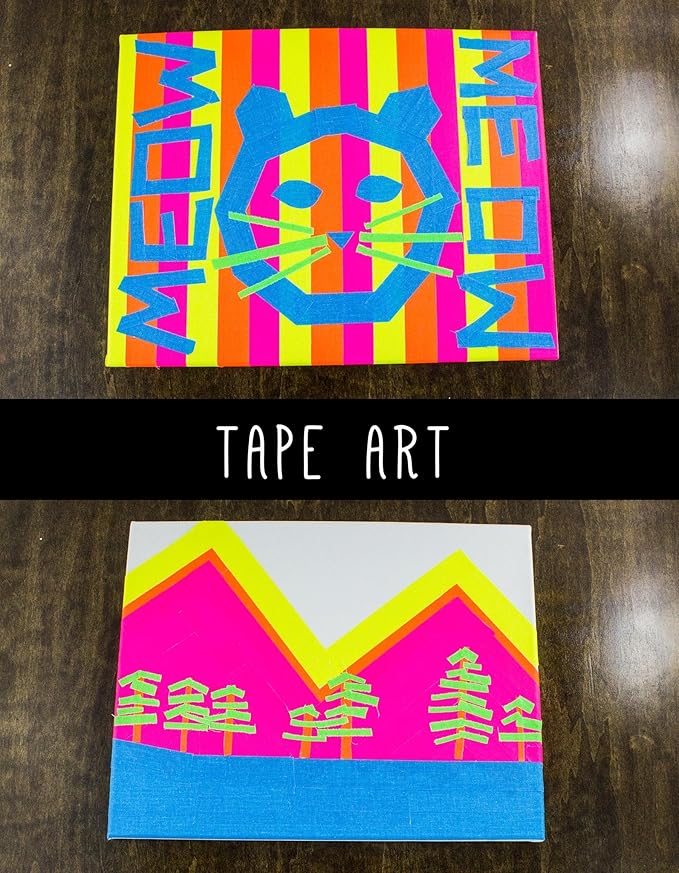 5-Pack Fluorescent Gaffer Tape | Leaves No Residue | Heavy Duty Pro Gaff Tape | Secures Cables, Holds Down Wires | Easy to Tear | Multipurpose | Weather Resistant. Made in The USA Gaff Tape