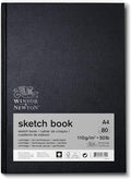 Winsor & Newton 6673015 Spiral Sketchbook, 80 Sheet, 110gsm, 80 Page, A4 Size, Natural White