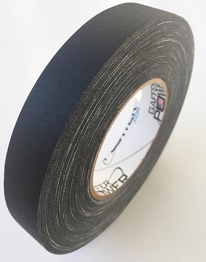 Professional Premium Grade Gaffer Tape - Black | Heavy Duty Pro Gaff Tape | Secures Cables | Holds Down Wires Leaves No Sticky Residue | Easy to Tear | Multipurpose | Better Than Duct Tape
