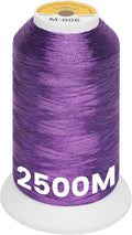 New brothread Single Huge Spool Metallic Embroidery Machine Thread 2500M (2735Y) Each for Commercial and Domestic Embroidery Machines - Purple M-006
