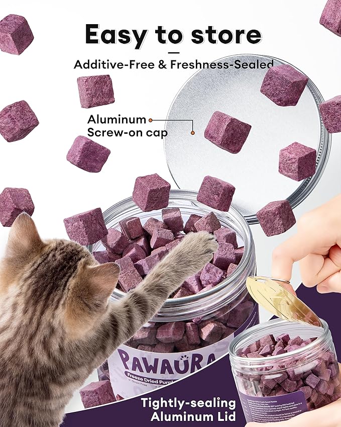 Freeze-Dried Purple Sweet Potato Treats for Dogs & Cats, All-Natural, Low Fat, High Fiber, No Preservatives, 100g