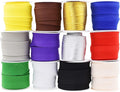 Mandala Crafts 60 Yards 1 Inch 12 Assorted Colors Double Fold Bias Tape for Sewing - Bias Binding Tape for Quilting Binding, Hemming, Seam, and Fabric Piping