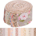 Jelly Rolls for Quilting Clearance 42 Strip 2.5" x 44" - Cotton Jelly Roll Fabric Strips for Quilting, Sewing, Blanket, Rug, Home Decor, and Purse Making, Vintage Light Brown