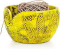 Exquisite Premium Yarn Ball Storage Bowls | Hand Painted Lovely Decor Yet Functional Yarn Dispenser (Small (6 x 3 x 6 Inches), Ambush Green)