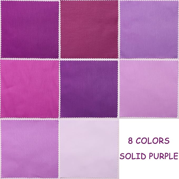 40 Pcs Solid Purple Charm Packs for Quilting 5 inch - Charm Squares for Quilting 5x5-100% Cotton Solids Fabric Quilt Squares 5x5 for Sewing, Patchwork, and DIY Crafts
