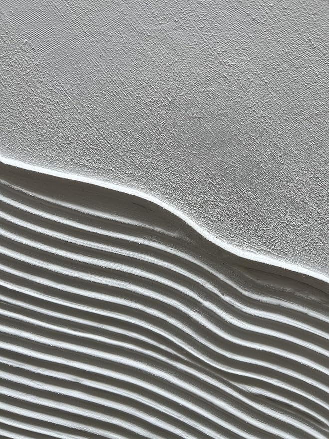 NANKAI Art Hand-Painted Modern Minimalist Abstract Art White Texture Oil Painting Large Home Wall Art Deco Oil Painting 45x30 inches