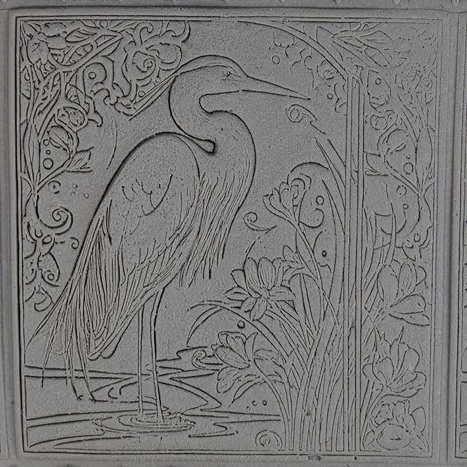 Egret Clay Texture Roller (4") - Bird Set #02 - Embossing Pattern Roller for Polymer & Ceramic Clay, Pottery & Crafts