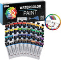 U.S. Art Supply 36-Color Water Colors Paint Set, 12ml Professional Watercolor Tubes, Vibrant Pigments - Water Colors Paint Adult Set for Artists