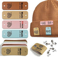 24pcs Crochet Tags for Handmade Items Made with Love Leather Tags for Crochet Items, Knitting Accessories with Rivets, Suitable for Scarves Hats Gloves, Gifts for Crocheters (Layout C)