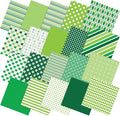 20 Pcs 10''x10'' St. Patrick's Day Quilting Fabric Square Bundle Irish Green Precuts Quiltted Fabric Shamrock Lucky Clover Printed Patchwork Supplies for Holiday Patchwork DIY Sewing Craft