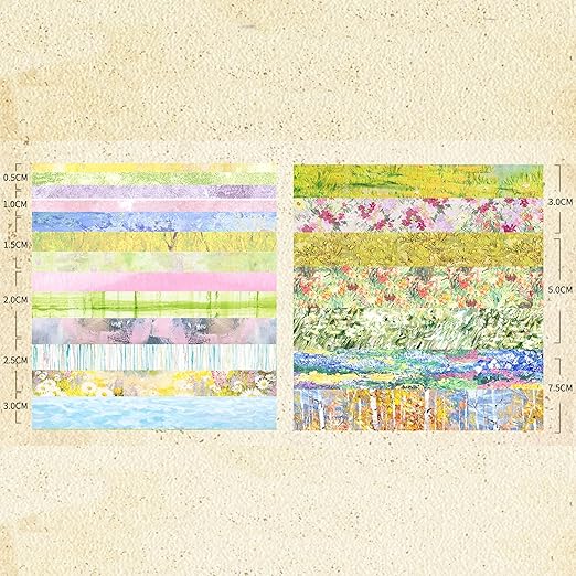 20 Rolls Vintage Washi Tape Set Retro Arts Adhesive Tapes Fleeting Monologue Decorative Masking Tape Sets for Craft, Kids, Scrapbook, DIY, Gift Wrapping (Silence in Paintings)