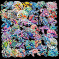 Yoksas Cute Holographic Sea Turtle Stickers - 50Pcs Waterproof Clear Kawaii Shiny Ocean Life Stickers for Scrapbook,Water Bottles,Laptops,Birthday Party Supplies