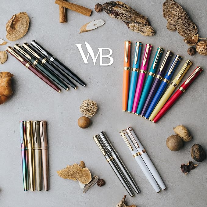 Wordsworth & Black Luxury Fountain Pen - Stunning Brushed Copper Pen, 18K Gilded Nib (Medium), Ink Converter, Best Pen Gift Set for Men & Women, Professional, Executive, Office, Nice Pens