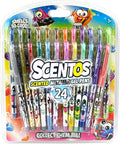 Scentos 24-Pack Scented Metallic Gel Pens for Kids – Non-Toxic Gel Ink for Drawing, Coloring & Journaling – Sweet Scents – Safe Art Supplies for Ages 3+