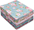 Hanjunzhao 14 Fat Quarters Bundle 18x22 inch - Pre-cut Cotton Quilting Fabric Squares - Quarter Yard Material -for Sewing, Quilting, Patchwork, and Holiday Halloween Christmas DIY Crafts -Retro Floral