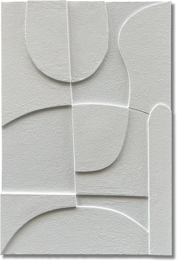 Limiyer Art White Abstract Texture Art Oil Painting 36x24 Inch Modern Minimalist Wall Decoration