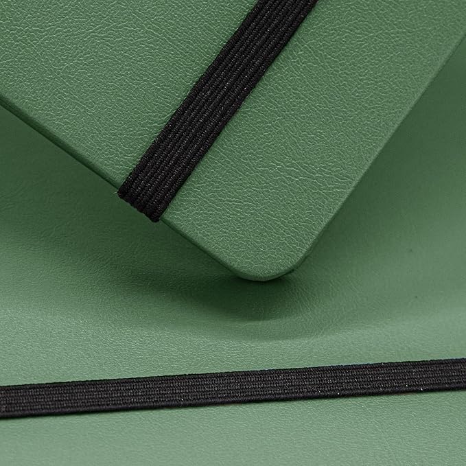 Hardcover Notebook Blank Journal Sketchbook for Drawing, Medium 5.5 by 8.4 Inch, 100 GSM Thick Paper (Green, Plain)