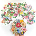 120 pcs Vintage Floral Stickers Kit - Large Junk Journal Stickers for Scrapbooking, Card Making, DIY Crafts, Personalized Letters & Bullet Journal Decor