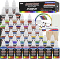 U.S. Art Supply 36 Color Deluxe Acrylic Airbrush, Leather & Shoe Paint Set with Cleaner, Thinner, 50-Plastic Mixing Cups, 50-Wooden Mix Sticks and Color Mixing Wheel