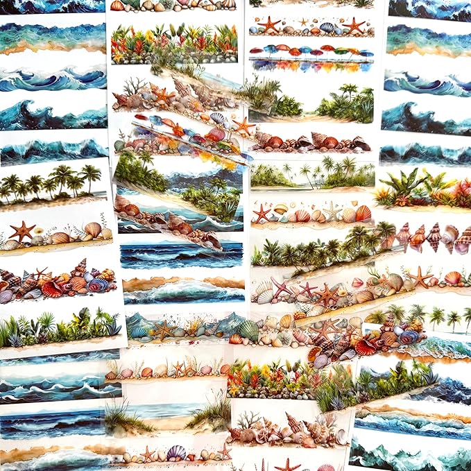 20Sheets Pre-Cut Scrapbooks Stickers Books, Sea Stickers for DIY Craft, Planners, Journal, Notebook, Laptop, Cell Phone, Calendars, Wedding