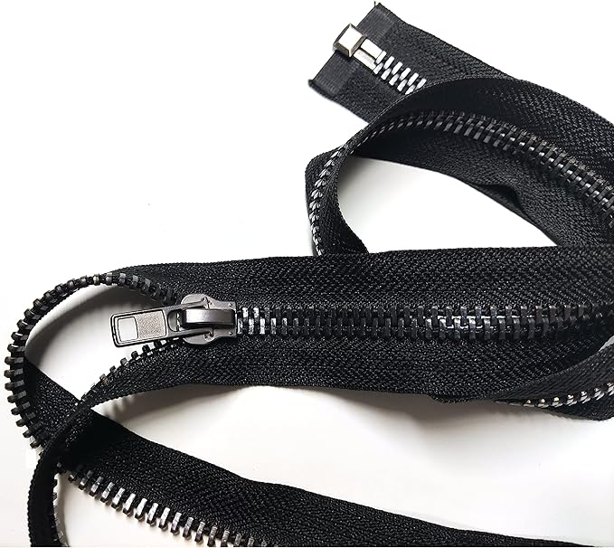 Leekayer 36 Inch Metal Zippers for Sewing Crafts #10 Separating Jacket Zipper Black Nickel 91.4 cm Replacement Zipper for DIY Handmade Repair Coats Dress Bag Vest Heavy Duty