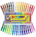 U.S. Art Supply Jumbo Twistable Crayons Set of 36 Colors - Silky Gel Twistable Washable Crayons for Coloring Books, Arts & Crafts, Non Toxic Twist Up Easy Glide - Bright, Bendable, Blendable