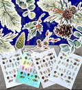 Stickers Pack (Over 150 Stickers) Beautiful Illustrations of Parts of a Pine Tree Vintage Styled Small Vinyl Stickers White Hologram Transparent