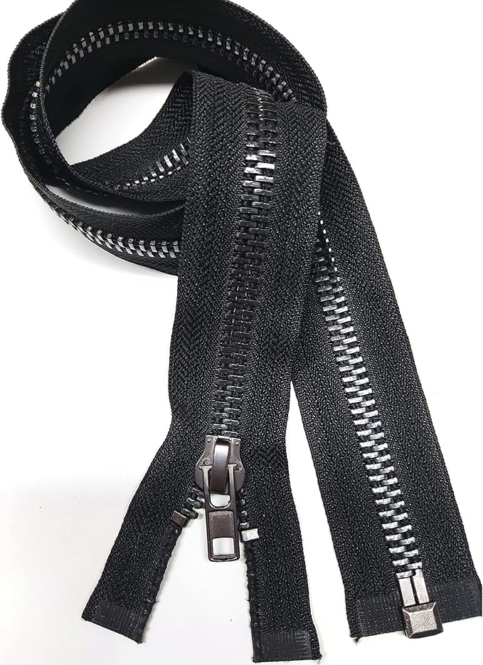 Leekayer 36 Inch Metal Zippers for Sewing Crafts #10 Separating Jacket Zipper Black Nickel 91.4 cm Replacement Zipper for DIY Handmade Repair Coats Dress Bag Vest Heavy Duty