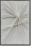 NANKAI Art Hand-Painted Thick Texture White Oil Painting Modern Abstract Art 36x24 inch Home Wall Art Decorative Painting (with Solid Wood Exterior Frame)