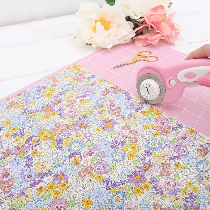 Threadart Exclusive 5 Fat Quarter Bundles - Light Aqua Vintage Prints 100% Cotton Fabric - Premium 100% Cotton Quilting Fabric - No Duplicates - Full Size Fat Quarters 18"x21" - Light Aqua