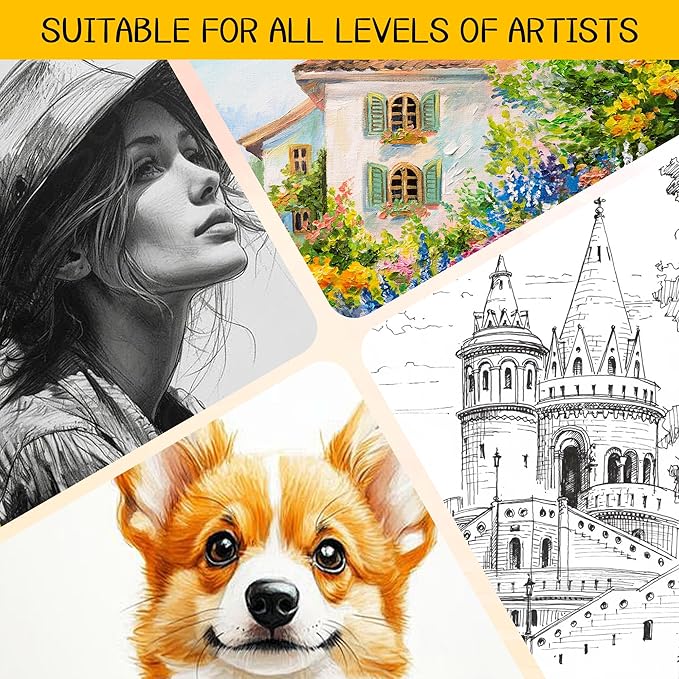 WINNER 9" x 12" Sketch Book 4 Pack, 400 Sheets Spiral Bound Art Sketchbook, 68lb/100gsm White Acid Free Drawing Pad, Sketching Drawing Writing Sketch Pad, Art Supplies for School, Kids, Adults &Teens