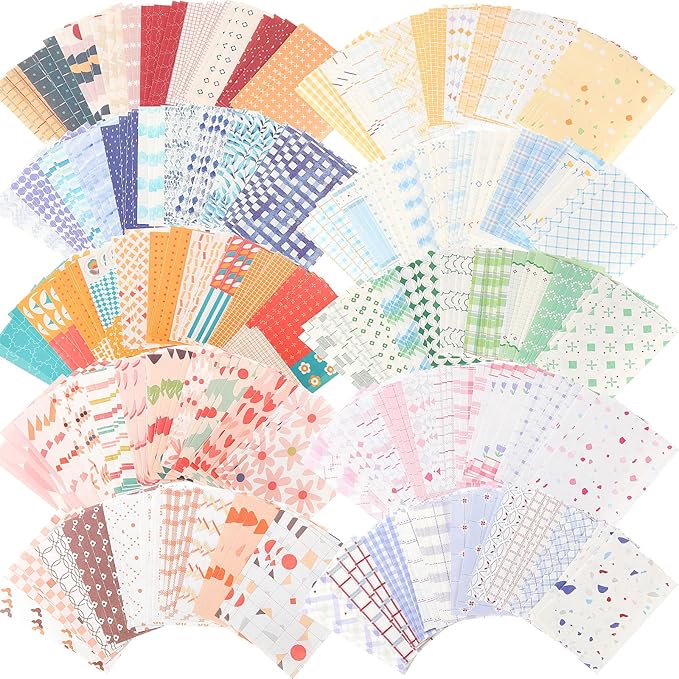 500 Sheets Vintage DIY Scrapbook Aesthetic Paper Supplies Decorative Paper Material for DIY Scrapbook Journal Photo Album Crafts(3.35 x 2.17 Inches,Stylish Style)